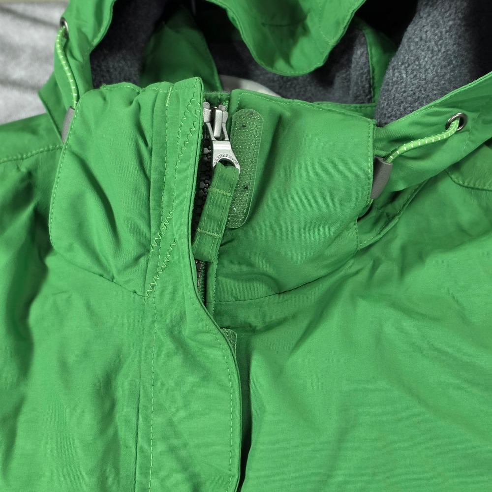 Lands End Squall Jacket Kids L 14-16 Green Good Waterproof Fleece Lined Hooded - Picture 6 of 16